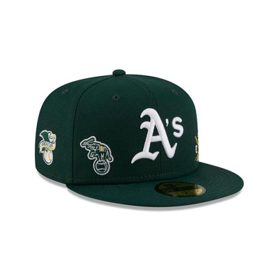 Green Oakland Athletics Hat - New Era MLB Multi 59FIFTY Fitted Caps USA5031642